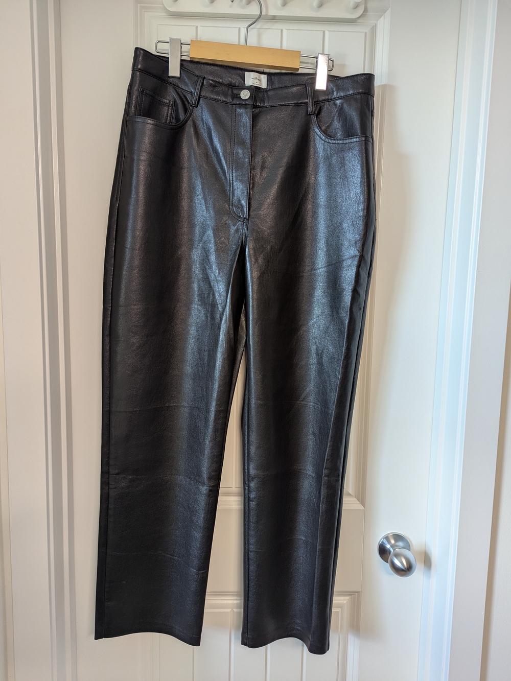 Wilfred Black Faux Leather Pants Melina Straight Leg 14